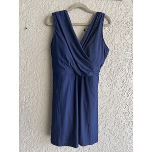 Lands End size 16 DDD dark blue swim dress bathing suit